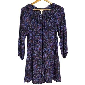 Rebecca Taylor Silk Dress Size 2 Bouquet Rhapsody Floral Long Sleeve Pockets